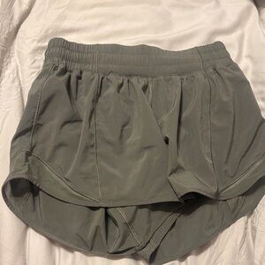 lululemon athletica Olive Green Athletic Shorts with Inner Liner LOW RISE